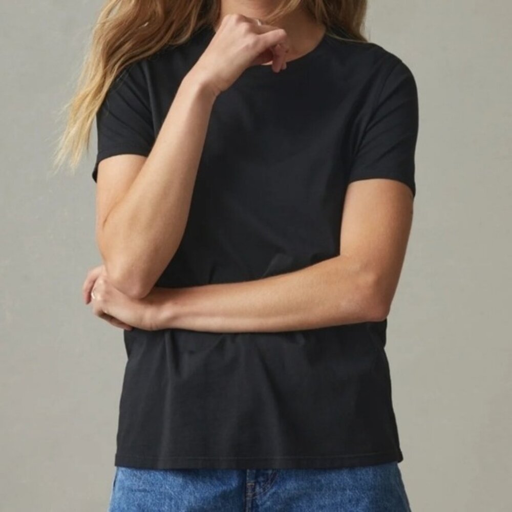 American Giant Classic Cotton Crew Tee Large New Black Women's Made in USA